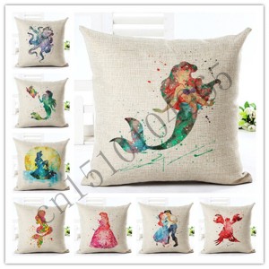 Estilo de dibujos animados de alta calidad Fish chica Nuevo Hogar decorativo Cojines silla Mantas almohada cuadrados cojines de algodón de lino fundas ali-88471060